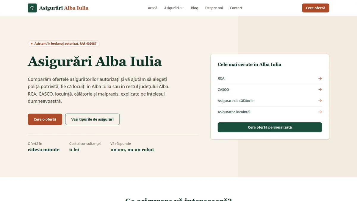 Vialo.ro, asigurări în Alba Iulia